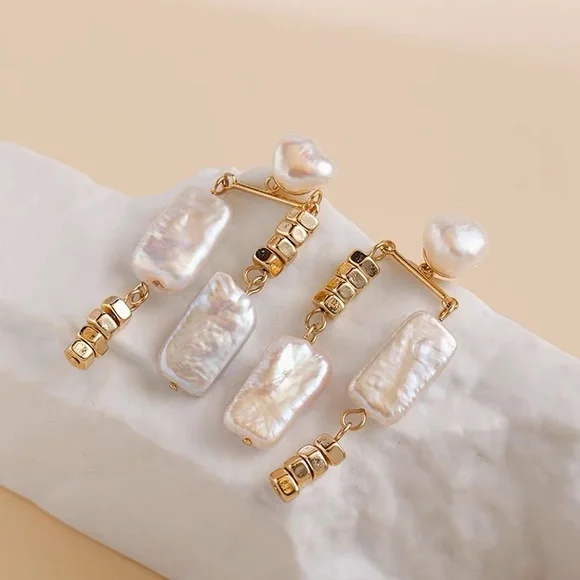 Fresh Water Pearl Earrings Statement Earrings - Picture 3 of 5